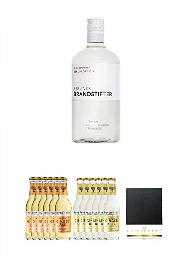 Berliner Brandstifter Dry Gin Deutschland 0,7 Liter + Fever Tree Ginger Ale 6 x 0,2 Liter + Fever Tree Ginger Beer 6 x 0,2 Liter + Schiefer Glasuntersetzer eckig ca. 9,5 cm Durchmesser Berliner Brandstifter Dry Gin Deutschland 0,7 Liter + Fever Tree Ginger Ale 6 x 0,2 Liter + Fever Tree Ginger Beer 6 x 0,2 Liter + Schiefer Glasuntersetzer eckig ca. 9,5 cm Durchmesser von Unbekannt