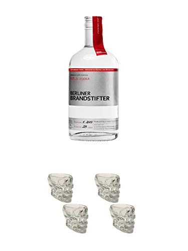 Berliner Brandstifter Vodka Deutschland 0,35 Liter + Wodka Totenkopf Shotglas 2 Stück + Wodka Totenkopf Shotglas 2 Stück von Unbekannt