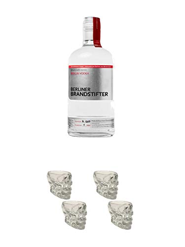 Berliner Brandstifter Vodka Deutschland 0,7 Liter + Wodka Totenkopf Shotglas 2 Stück + Wodka Totenkopf Shotglas 2 Stück von Unbekannt