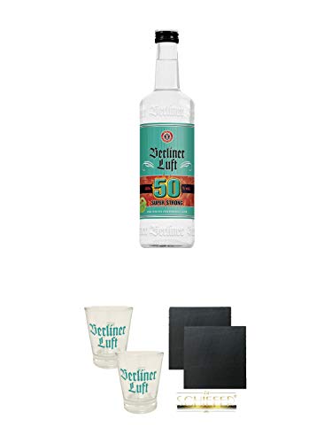 Berliner Luft SUPER STRONG 50% 0,7 Liter + Berliner Luft Shot Glas 4cl 2 Stück + Schiefer Glasuntersetzer eckig ca. 9,5 cm Ø 2 Stück Berliner Luft SUPER STRONG 50% 0,7 Liter + Berliner Luft Shot Glas 4cl 2 Stück + Schiefer Glasuntersetzer eckig ca. 9,5 cm Ø 2 Stück von Diverse
