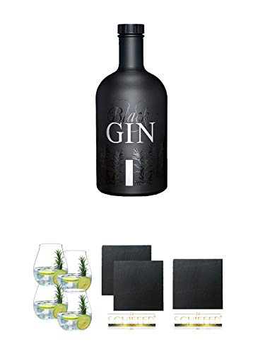 Black Gin Gansloser Deutschland 0,7 Liter + Gin Tonic Glas - 5414/67 4er Set + Schiefer Glasuntersetzer eckig ca. 9,5 cm Ø 2 Stück + Schiefer Glasuntersetzer eckig ca. 9,5 cm Durchmesser Black Gin Gansloser Deutschland 0,7 Liter + Gin Tonic Glas - 5414/67 4er Set + Schiefer Glasuntersetzer eckig ca. 9,5 cm Ø 2 Stück + Schiefer Glasuntersetzer eckig ca. 9,5 cm Durchmesser von Unbekannt