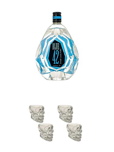 Blue 42 Vodka by Old St. Andrews 0,7 Liter + Wodka Totenkopf Shotglas 2 Stück + Wodka Totenkopf Shotglas 2 Stück von Unbekannt