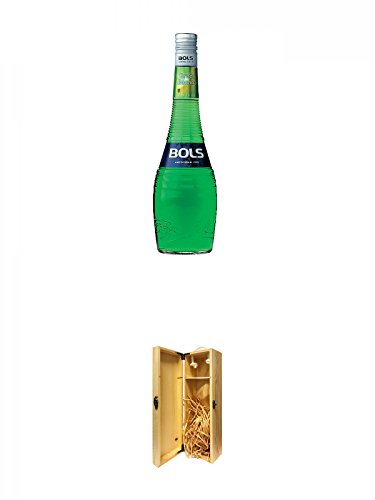 Bols Green Banana Likör 0,7 Liter + 1a Whisky Holzbox für 1 Flasche mit Hakenverschluss von Unbekannt