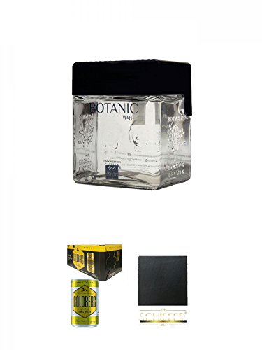 Botanic Premium Dry Gin 0,7 Liter + Goldberg Tonic Water DOSE 8 x 0,15 Liter Karton + Schiefer Glasuntersetzer eckig ca. 9,5 cm Durchmesser von Unbekannt