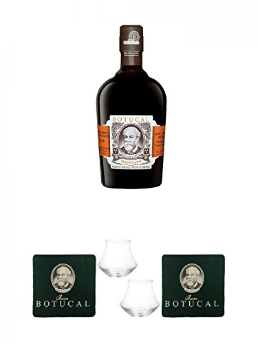 Botucal Diplomatico Mantuano 0,7 Liter + Botucal Filzuntersetzer Grün mit Aufdruck 1 Stück + Botucal Rum Glas 2 Stück + Botucal Filzuntersetzer Grün mit Aufdruck 1 Stück von Unbekannt