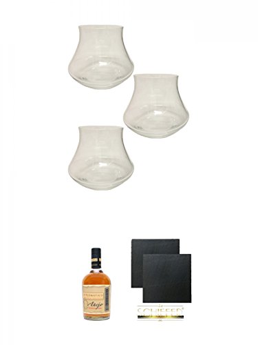 Botucal Rum Gläser 3 Stück + Botucal Diplomatico Anejo 4 Jahre Venezuela 0,7 Liter + Schiefer Glasuntersetzer eckig ca. 9,5 cm Ø 2 Stück Botucal Rum Gläser 3 Stück + Botucal Diplomatico Anejo 4 Jahre Venezuela 0,7 Liter + Schiefer Glasuntersetzer eckig ca. 9,5 cm Ø 2 Stück von Unbekannt