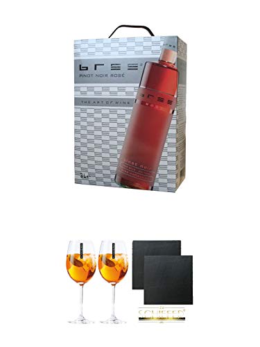 Bree Rose 3,0 Liter + Scavi & Ray Wein Glas 2 Stück + Schiefer Glasuntersetzer eckig ca. 9,5 cm Ø 2 Stück Bree Rose 3,0 Liter + Scavi & Ray Wein Glas 2 Stück + Schiefer Glasuntersetzer eckig ca. 9,5 cm Ø 2 Stück von Diverse