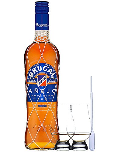 Brugal Anejo Superior 5 Jahre Dominikanische Republik 0,7 Liter + 2 Glencairn Gläser + Einwegpipette 1 Stück von Unbekannt