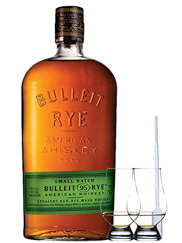 Bulleit Rye 95 Bourbon Frontier Whiskey 0,7 Liter + 2 Glencairn Gläser + Einwegpipette 1 Stück von Unbekannt