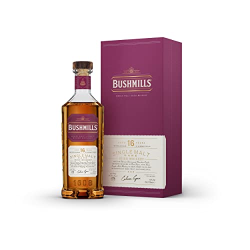 Bushmills 16 Years Old Single Malt Irish Whiskey (1 x 0,7 l) - dreifach destillierter 100% Malt Whisky mit edler Geschenkverpackung von Bushmills