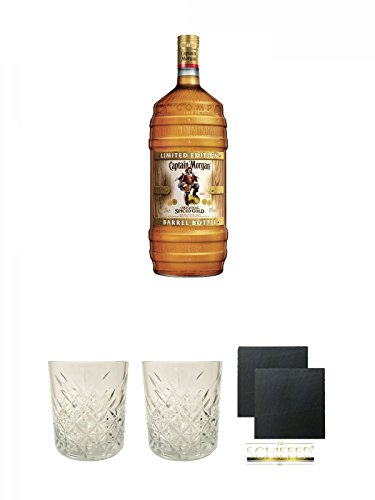 Captain Morgan Spiced Gold Jamaika 1,5 Liter + Rum Glas 1 Stück + Rum Glas 1 Stück + Schiefer Glasuntersetzer eckig ca. 9,5 cm Ø 2 Stück Captain Morgan Spiced Gold Jamaika 1,5 Liter + Rum Glas 1 Stück + Rum Glas 1 Stück + Schiefer Glasuntersetzer eckig ca. 9,5 cm Ø 2 Stück von Unbekannt