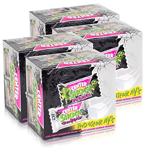 Center Shock Monster Mix 100 Stück - Extra saure Kaugummifüllung (4er Pack) von Center Shock