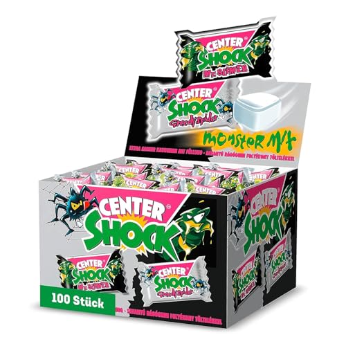 Center Shock Monster Mix, Box mit 100 Kaugummis, extra-sauer mit Cola- & Blutorangen-Geschmack, geeignet für Geburtstag, Pinata & Weihnachten, 400g Center Shock Monster Mix, Box mit 100 Kaugummis, extra-sauer mit Cola- & Blutorangen-Geschmack, geeignet für Geburtstag, Pinata & Weihnachten, 400g von Center Shock
