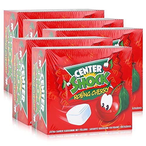 Center Shock Rolling Cherry 100 Stück - Extra saurer Kaugummi 400g (5er Pack) von Unbekannt