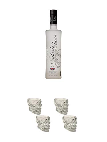 Chase Naked Apple Apfelwodka 0,7 Liter + Wodka Totenkopf Shotglas 2 Stück + Wodka Totenkopf Shotglas 2 Stück von Unbekannt