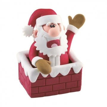 Claydough Santa In Chimney Cake Decoration von Culpitt