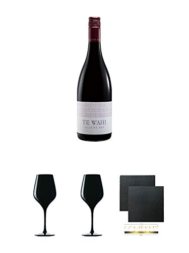 Cloudy Bay Te Wahi Pinot Noir Central Otago 0,75 Liter + Blind Tastinglas für Wein Exquisit 1 Stück - 1477402 + Blind Tastinglas für Wein Exquisit 1 Stück - 1477402 + Schiefer Glasuntersetzer eckig ca. 9,5 cm Ø 2 Stück von Unbekannt