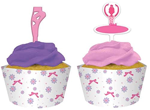 Creative Converting Tutu Much Fun Cupcake Pick Dekorationen mit passenden Backförmchen Wrappers, 12 Zählen von Creative Converting