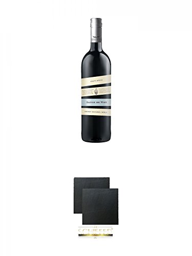 Danie de Wet Good Hope Cabernet Sauvignon/Merlot 0,75 Liter + Schiefer Glasuntersetzer eckig ca. 9,5 cm Ø 2 Stück von Unbekannt