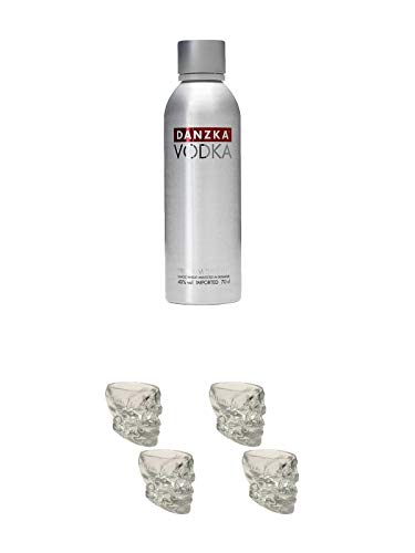 Danzka Vodka Red 0,7 Liter + Wodka Totenkopf Shotglas 2 Stück + Wodka Totenkopf Shotglas 2 Stück von Unbekannt