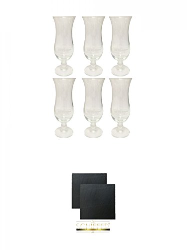 De Kuyper Cocktailglas 6 Stück + Schiefer Glasuntersetzer eckig ca. 9,5 cm Ø 2 Stück von Unbekannt