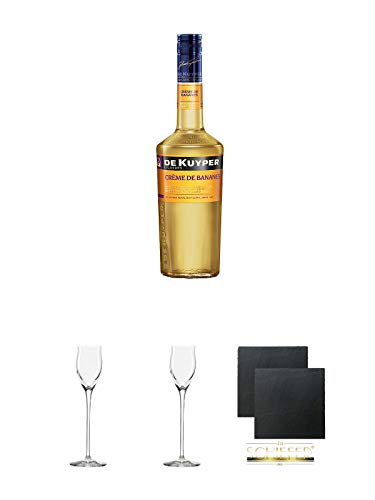 De Kuyper Creme de Bananes Likör 0,7 Liter + Edelbrandglas Stölzle 1 Stück - Quadrophil 231/30 + Edelbrandglas Stölzle 1 Stück - Quadrophil 231/30 + Schiefer Glasuntersetzer eckig ca. 9,5 cm Ø 2 Stück De Kuyper Creme de Bananes Likör 0,7 Liter + Edelbrandglas Stölzle 1 Stück - Quadrophil 231/30 + Edelbrandglas Stölzle 1 Stück - Quadrophil 231/30 + Schiefer Glasuntersetzer eckig ca. 9,5 cm Ø 2 Stück von Unbekannt