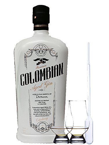 Dictador Colombian ORTODOXY (White) Dry Gin 0,7 Liter + 2 Glencairn Gläser und Einwegpipette von Unbekannt