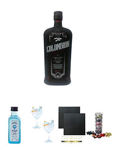 Dictador Colombian TREASURE (black) Dry Gin 0,7 Liter Geschenkset von Unbekannt