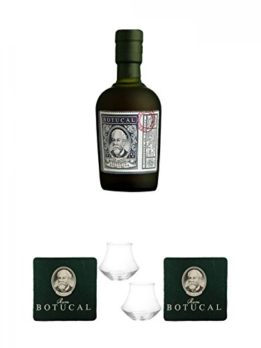 Diplomatico Botucal 12 Jahre Venezuela 0,05 Liter MINIATUR + Botucal Filzuntersetzer Grün mit Aufdruck 1 Stück + Botucal Rum Glas 2 Stück + Botucal Filzuntersetzer Grün mit Aufdruck 1 Stück von Unbekannt