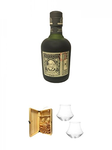 Diplomatico Botucal 12 Jahre Venezuela 0,35 Liter (halbe) + 1a Whisky Holzbox für 2 Flaschen mit Hakenverschluss + Botucal Rum Glas 2 Stück von Unbekannt