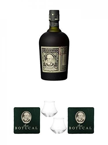 Diplomatico Botucal 12 Jahre ohne Tube Venezuela 0,7 Liter + Botucal Filzuntersetzer Grün mit Aufdruck 1 Stück + Botucal Rum Glas 2 Stück + Botucal Filzuntersetzer Grün mit Aufdruck 1 Stück von Unbekannt