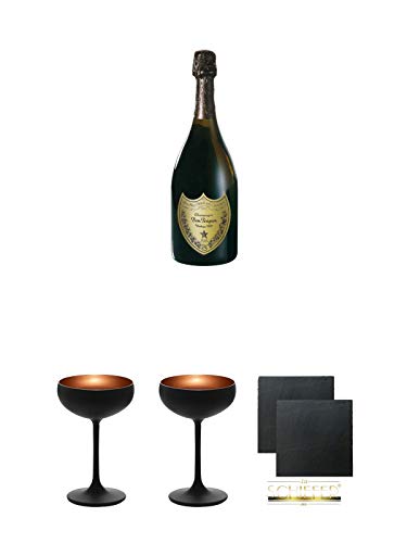 Dom Perignon Champagner Vintage Brut 0,75 Liter + Champagner Stölzle 1 Glas matt-schwarz BRONZE + Stölzle 1 Glas matt-schwarz BRONZE von Unbekannt