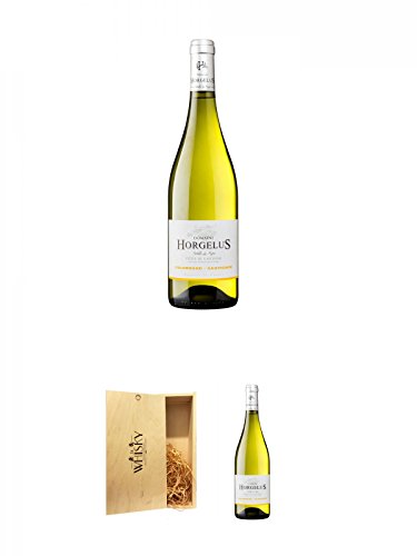 Domaine Horgelus Blanc 0,75 Liter + 1a Whisky Holzbox für 2 Flaschen mit Schiebedeckel + Domaine Horgelus Blanc 0,75 Liter von Unbekannt