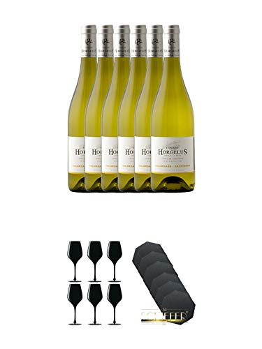 Domaine Horgelus Blanc 6 x 0,75 Liter + Blind Tastinglas für Wein Exquisit 6 Gläser - 1477402 + Schiefer Glasuntersetzer achteckig 6 x ca. 9,5 cm Durchmesser Domaine Horgelus Blanc 6 x 0,75 Liter + Blind Tastinglas für Wein Exquisit 6 Gläser - 1477402 + Schiefer Glasuntersetzer achteckig 6 x ca. 9,5 cm Durchmesser von Unbekannt