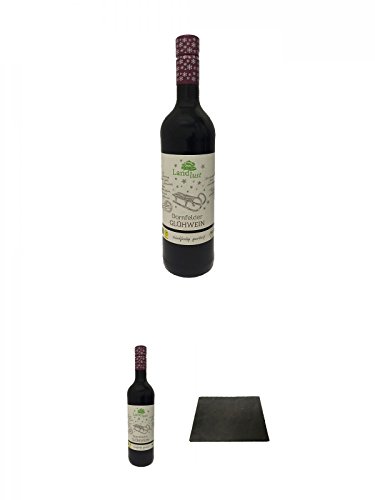 Dornfelder Landlust Bio Glühwein (Vegan) 1 x 0,75 Liter + Dornfelder Landlust Bio Glühwein (Vegan) 1 x 0,75 Liter + Käseplatten - 1 er - Set 22 x 16 aus Schiefer für Dinnerpartys und Veranstaltungen von Unbekannt