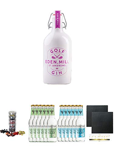 Eden Mill Golf Gin Schottland 0,5 Liter + Gin Flight Gewürze zum Verfeinern von Gin Tonic 1er Pack 1 x 12 Gramm + Fever Tree Elderflower Tonic Water 6 x 0,2 Liter + Fever Tree Mediterranean Tonic Water 6 x 0,2 Liter + Schiefer Glasuntersetzer eckig ca. 9, Eden Mill Golf Gin Schottland 0,5 Liter + Gin Flight Gewürze zum Verfeinern von Gin Tonic 1er Pack 1 x 12 Gramm + Fever Tree Elderflower Tonic Water 6 x 0,2 Liter + Fever Tree Mediterranean Tonic Water 6 x 0,2 Liter + Schiefer Glasuntersetzer eckig ca. 9, von Unbekannt