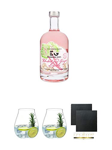 Edinburgh Gin Rhubarb and Ginger Gin Likör 0,5 Liter + Gin Tonic Glas - 5414/67 + Gin Tonic Glas - 5414/67 + Schiefer Glasuntersetzer eckig ca. 9,5 cm Ø 2 Stück Edinburgh Gin Rhubarb and Ginger Gin Likör 0,5 Liter + Gin Tonic Glas - 5414/67 + Gin Tonic Glas - 5414/67 + Schiefer Glasuntersetzer eckig ca. 9,5 cm Ø 2 Stück von Unbekannt