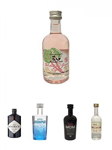 Edinburgh Gin Rhubarb and Ginger Gin Likör 5cl + Hendricks Gin Small Batch 5 cl + 3 Stück Gin MInis von Diverse