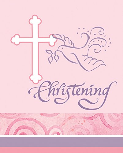 Faithful Dove Pink Invitations Christening von Creative Converting