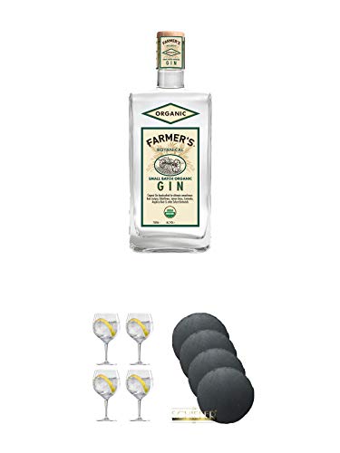 Farmers Botanical Organic American Dry Gin 0,7 Liter + Spiegelau Gin & Tonic 4390179 4 Gläser + Schiefer Glasuntersetzer rund 4 x ca. 9,5 cm Durchmesser Farmers Botanical Organic American Dry Gin 0,7 Liter + Spiegelau Gin & Tonic 4390179 4 Gläser + Schiefer Glasuntersetzer rund 4 x ca. 9,5 cm Durchmesser von Unbekannt