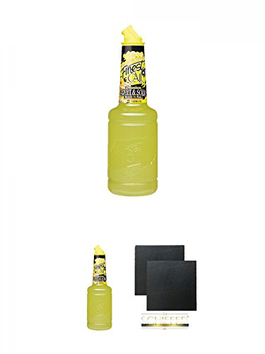 Finest Call Sweet Sour Mix Püree 1,0 Liter + Finest Call Sweet Sour Mix Püree 1,0 Liter + Schiefer Glasuntersetzer eckig ca. 9,5 cm Ø 2 Stück von Diverse