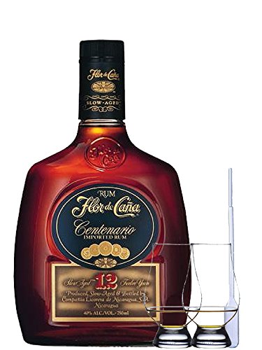 Flor de Cana Centenario 12 Jahre Nicaragua 0,7 Liter + 2 Glencairn Gläser + Einwegpipette 1 Stück Flor de Cana Centenario 12 Jahre Nicaragua 0,7 Liter + 2 Glencairn Gläser + Einwegpipette 1 Stück von Unbekannt