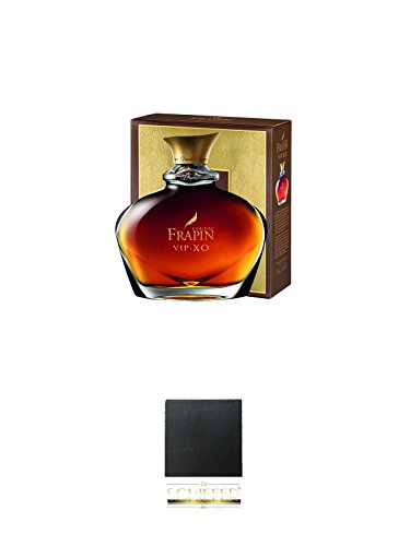 Frapin Cognac V.I.P XO 0,7 Liter + Schiefer Glasuntersetzer eckig ca. 9,5 cm Durchmesser von Unbekannt