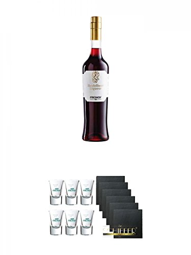 Freihof Heidelbeer Likör aus den Alpen 0,5 Liter + Freihof Stamperl Glas 2cl 6 Stück + Schiefer Glasuntersetzer eckig 6 x ca. 9,5 cm Durchmesser Freihof Heidelbeer Likör aus den Alpen 0,5 Liter + Freihof Stamperl Glas 2cl 6 Stück + Schiefer Glasuntersetzer eckig 6 x ca. 9,5 cm Durchmesser von Unbekannt