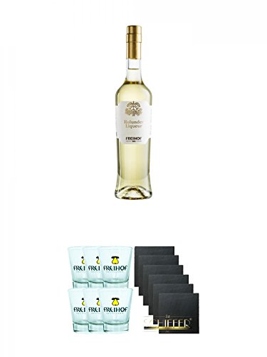 Freihof Holunderblüten Likör aus den Alpen 0,5 Liter + Freihofs WILLI Shot Glas 4cl 6 Stück + Schiefer Glasuntersetzer eckig 6 x ca. 9,5 cm Durchmesser Freihof Holunderblüten Likör aus den Alpen 0,5 Liter + Freihofs WILLI Shot Glas 4cl 6 Stück + Schiefer Glasuntersetzer eckig 6 x ca. 9,5 cm Durchmesser von Unbekannt