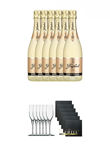 Freixenet Carta Nevada Seco Trocken Spanien 6 x 0,75 Liter + Stölzle Exquisit Sektkelch 6er Pack + Schiefer Glasuntersetzer eckig 6 x ca. 9,5 cm Durchmesser Freixenet Carta Nevada Seco Trocken Spanien 6 x 0,75 Liter + Stölzle Exquisit Sektkelch 6er Pack + Schiefer Glasuntersetzer eckig 6 x ca. 9,5 cm Durchmesser von Unbekannt