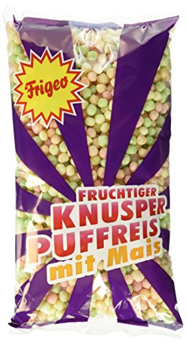 Frigeo Knusper-Puffreis – luftiger und fruchtiger Knusper-Spaß, Tüte mit buntem Mais-Puffreis zum Naschen und Knabbern, im Vorrats-Pack, 15 x 80 g, Reis von Frigeo Ahoj-Brause