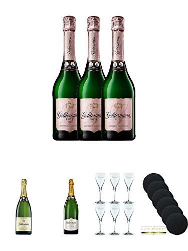 Geldermann - Rosè - Flaschengärung - Trocken - Deutschland - 3 x 0,75 Liter + Geldermann - Brut - Flaschengärung - Trocken - Deutschland 1,5 Liter + Geldermann - Carte Blanche - Flaschengärung - Trocken - Deutschland 1,5 Liter + Geldermann Gläser 6 Stück von Unbekannt