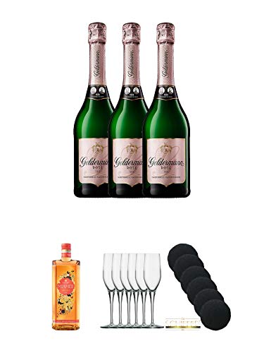 Geldermann - Rosè - Flaschengärung - Trocken - Deutschland - 3 x 0,75 Liter + Miamee Orange Goldwasser Likör 0,7 Liter + Stölzle Exquisit Sektkelch 6er Pack + Schiefer Glasuntersetzer rund 6 x ca. 9,5 cm Durchmesser Geldermann - Rosè - Flaschengärung - Trocken - Deutschland - 3 x 0,75 Liter + Miamee Orange Goldwasser Likör 0,7 Liter + Stölzle Exquisit Sektkelch 6er Pack + Schiefer Glasuntersetzer rund 6 x ca. 9,5 cm Durchmesser von Unbekannt