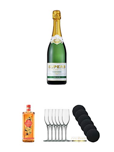 Geldermann SUPERB Sekt - Trocken - Deutschland 0,75 Liter + Miamee Orange Goldwasser Likör 0,7 Liter + 6 Stölzle Exquisit Sektkelch + 6 Schiefer Glasuntersetzer rund ca. 9,5 cm Durchmesser Geldermann SUPERB Sekt - Trocken - Deutschland 0,75 Liter + Miamee Orange Goldwasser Likör 0,7 Liter + 6 Stölzle Exquisit Sektkelch + 6 Schiefer Glasuntersetzer rund ca. 9,5 cm Durchmesser von Unbekannt